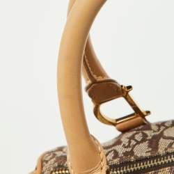 Dior Beige/Tan Oblique Canvas and Leather Small Trotter Boston Bag
