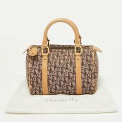 Dior Beige/Tan Oblique Canvas and Leather Small Trotter Boston Bag