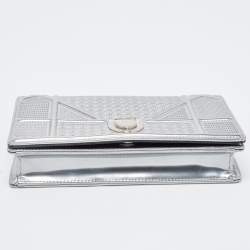 Dior SIlver Micro Cannage Patent Leather Diorama Wallet On Chain