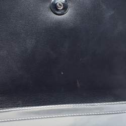 Dior SIlver Micro Cannage Patent Leather Diorama Wallet On Chain