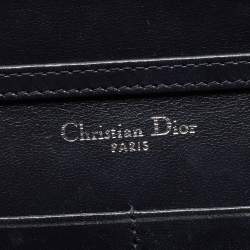 Dior SIlver Micro Cannage Patent Leather Diorama Wallet On Chain