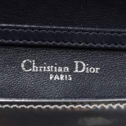 Dior SIlver Micro Cannage Patent Leather Diorama Wallet On Chain
