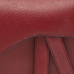Dior Red Leather Mini Saddle Bag