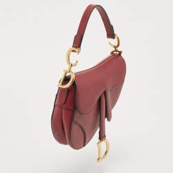 Dior Red Leather Mini Saddle Bag