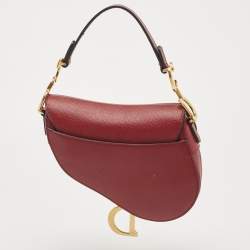 Dior Red Leather Mini Saddle Bag