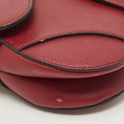 Dior Red Leather Mini Saddle Bag