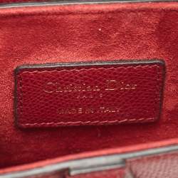 Dior Red Leather Mini Saddle Bag