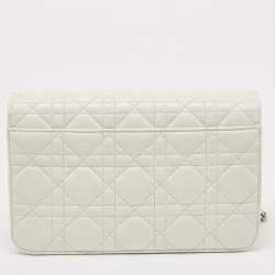 Pre Owned Dior  White Quilted Leather Medium Miss Dior Promenade Shoulder Bag