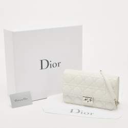 Pre Owned Dior  White Quilted Leather Medium Miss Dior Promenade Shoulder Bag