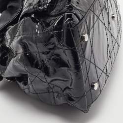 Pre Owned Dior Black Cannage Patent Leather Le Trente Hobo