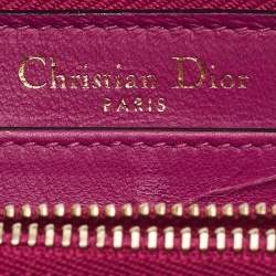 Pre Owned Dior Black Leather Diorissimo Voyageur Zip Around Wallet
