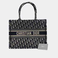 Pre Owned Dior Blue Medium Oblique Book Tote