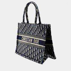Pre Owned Dior Blue Medium Oblique Book Tote