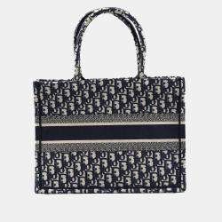 Pre Owned Dior Blue Medium Oblique Book Tote