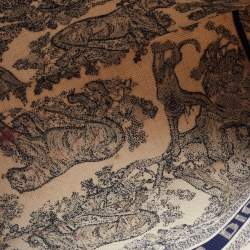 Pre Owned Dior Navy Blue/White Toile De Jouy Embroidery Canvas Large Book Tote