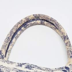 Pre Owned Dior Navy Blue/White Toile De Jouy Embroidery Canvas Large Book Tote