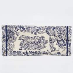 Pre Owned Dior Navy Blue/White Toile De Jouy Embroidery Canvas Large Book Tote