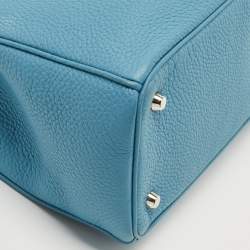 Pre Owned Dior Blue Leather Large Diorissimo Shopper Tote