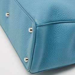 Pre Owned Dior Blue Leather Large Diorissimo Shopper Tote