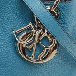 Pre Owned Dior Blue Leather Large Diorissimo Shopper Tote