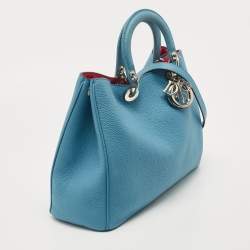 Pre Owned Dior Blue Leather Large Diorissimo Shopper Tote