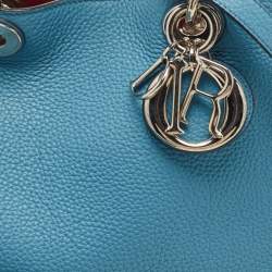 Pre Owned Dior Blue Leather Large Diorissimo Shopper Tote