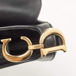 Pre Owned Dior Black Leather Mini Saddle Bag