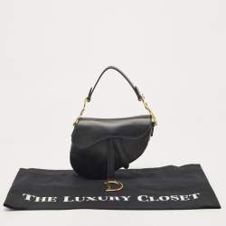 Pre Owned Dior Black Leather Mini Saddle Bag