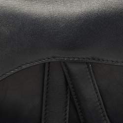 Pre Owned Dior Black Leather Mini Saddle Bag