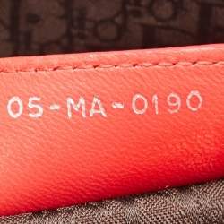Pre Owned Dior Red Cannage Leather Large Lady Dior Tote