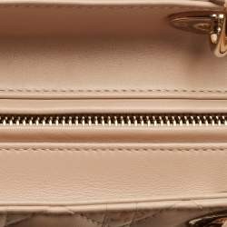 Pre Owned Dior Beige Cannage Leather Large Lady Dior Tote