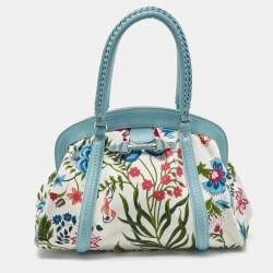 Pre Owned Dior Multicolor Floral Canvas and Leather My Dior Frame Satchel