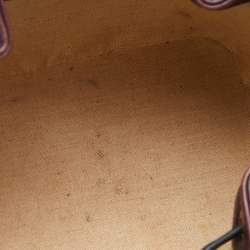 Pre Owned Dior Burgundy Oblique Canvas and Leather Drawstring Chain Bucket Bag