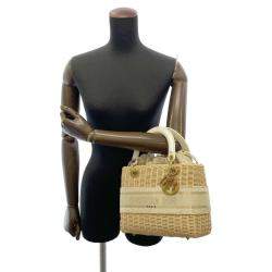 Pre Owned Dior Wicker & Oblique Medium Lady Dior Bag 
