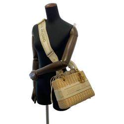 Pre Owned Dior Wicker & Oblique Medium Lady Dior Bag 