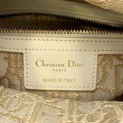 Pre Owned Dior Wicker & Oblique Medium Lady Dior Bag 
