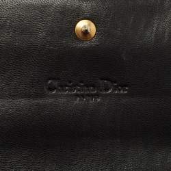 Pre Owned Dior Black Quilted Cannage Leather Lady Dior Wallet on Chain