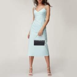 Pre Owned Dior Black Quilted Cannage Leather Lady Dior Wallet on Chain