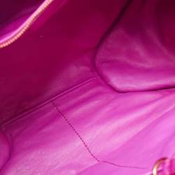 Pre Owned Dior Magenta Leather Jeweled Front Pocket Hobo