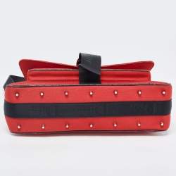 Pre Owned Dior Red/Black Fabric Hardcore Crystals Shoulder Bag