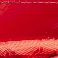 Dior Red Cannage Patent Leather Medium Lady Dior Tote