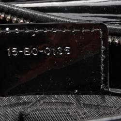 Pre Owned Dior Black Cannage Patent Leather Large Lady Dior Tote