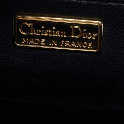 Pre Owned Dior Black Leather Vintage Logo Pocket Satchel