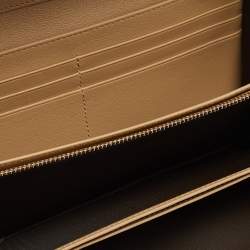 Pre Owned Dior Beige Cannage Patent Leather Lady Dior Wallet on Chain