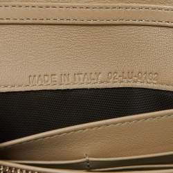 Pre Owned Dior Beige Cannage Patent Leather Lady Dior Wallet on Chain