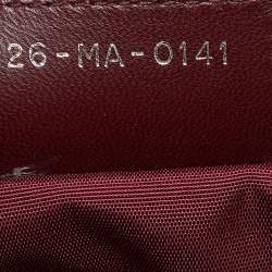 Pre Owned Dior Burgundy Cannage Leather Large Soft Lady Dior Shopper Tote