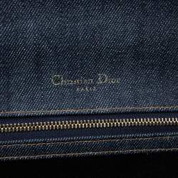 Pre Owned Dior Blue Denim Medium Crystal Embellished Diorama Shoulder Bag