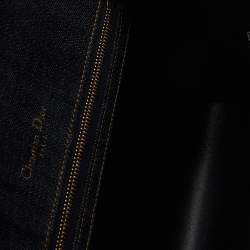 Pre Owned Dior Blue Denim Medium Crystal Embellished Diorama Shoulder Bag