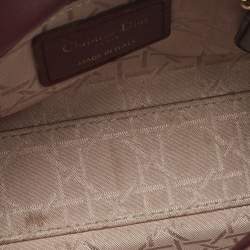 Pre Owned Dior Burgundy Cannage Leather Mini Lady Dior Tote
