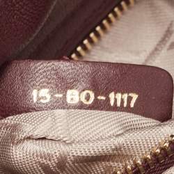 Pre Owned Dior Burgundy Cannage Leather Mini Lady Dior Tote